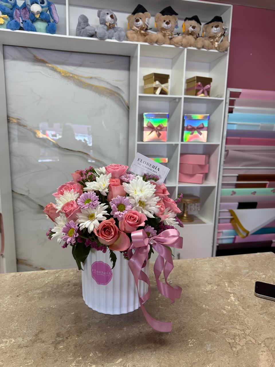 Jarrón colores pastel