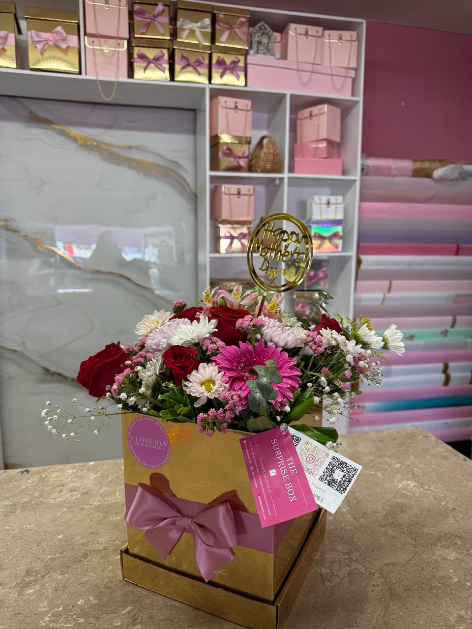 Caja con flores grande